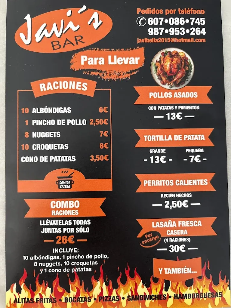 Menu_Javi's Bar_San Andrés del Rabanedo_image_1