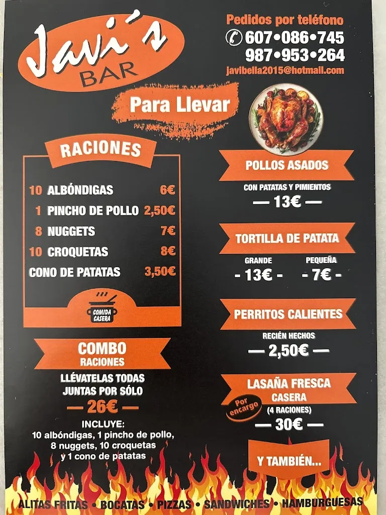 Menu_Javi's Bar_San Andrés del Rabanedo_image_2