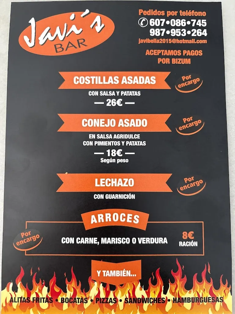 Menu_Javi's Bar_San Andrés del Rabanedo_image_3