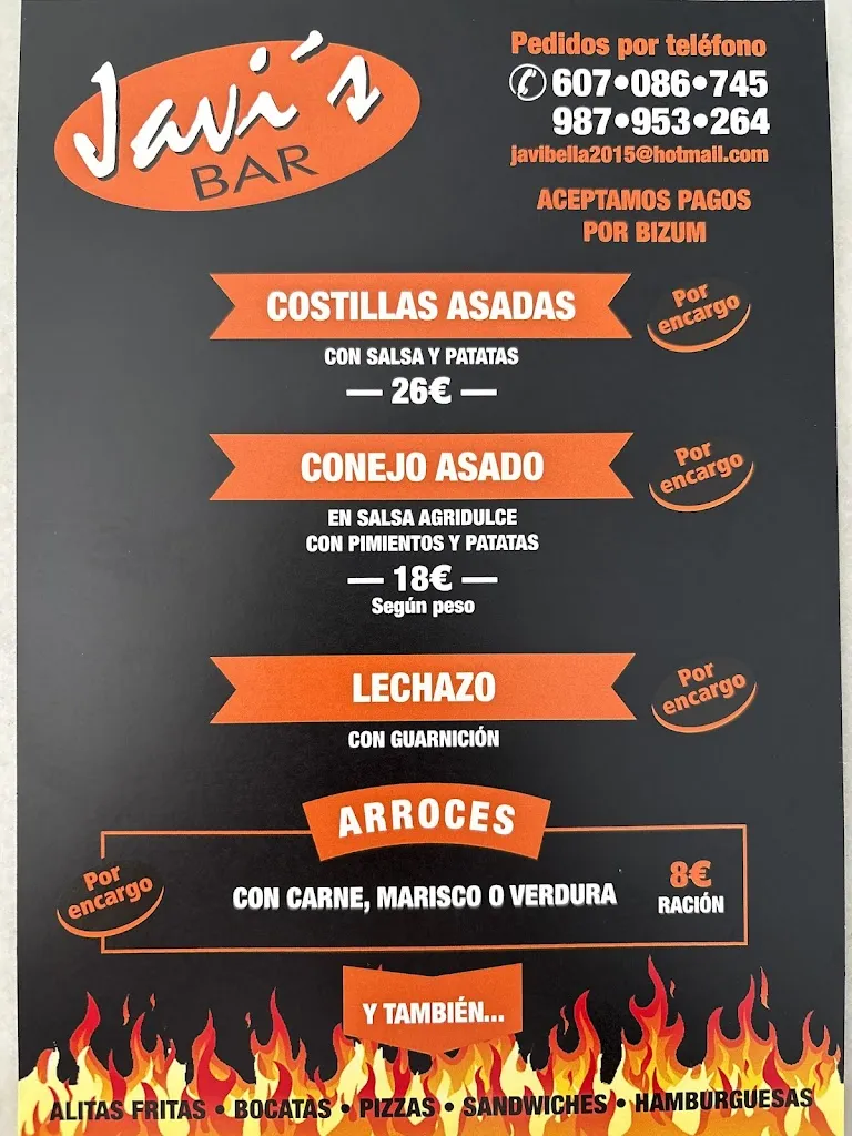 Menu_Javi's Bar_San Andrés del Rabanedo_image_4