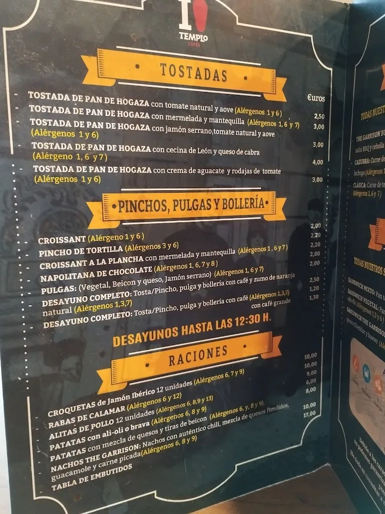 Menu_The Garrison_San Andrés del Rabanedo_image_1