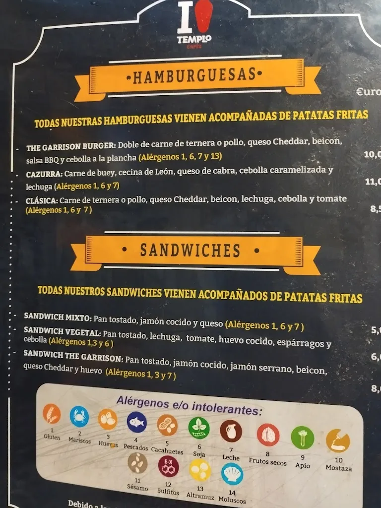 Menu_The Garrison_San Andrés del Rabanedo_image_2