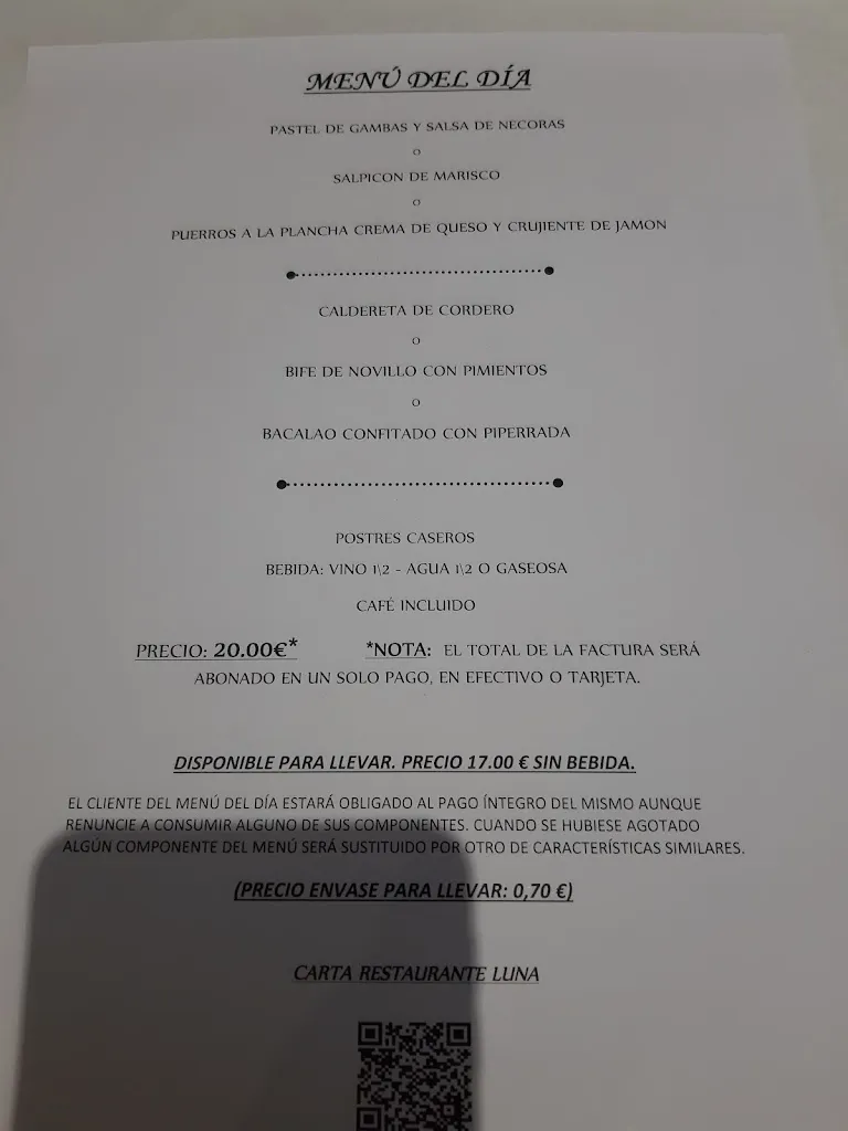 Menu_Restaurante Luna_San Andrés del Rabanedo_image_1