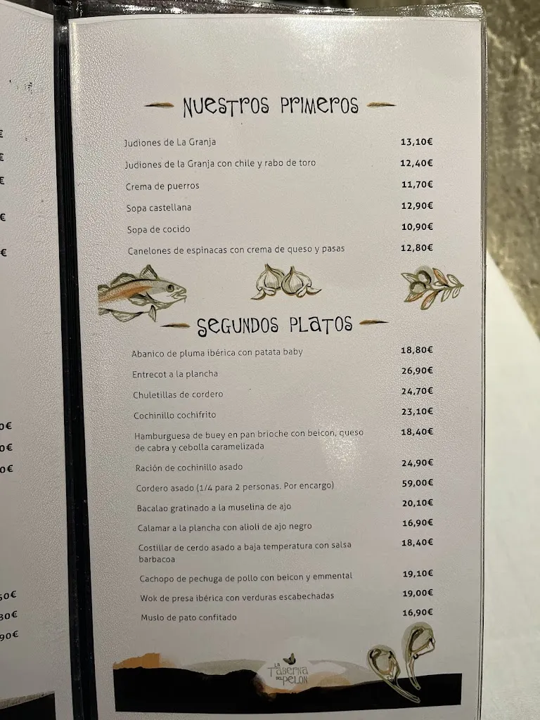 Menu_La Taberna del Pelón_San Ildefonso_image_4
