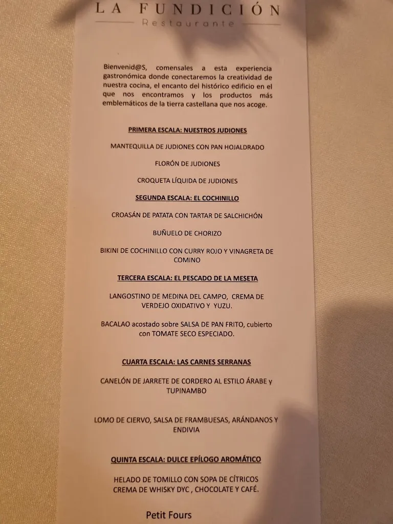 Menu_La Fundición Restaurante_San Ildefonso_immagine_1