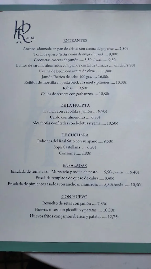Menu_Hotel Roma Restaurante_San Ildefonso_image_1
