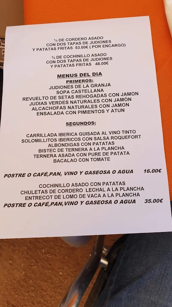 Menu_Restaurante la Fragua_San Ildefonso_image_1
