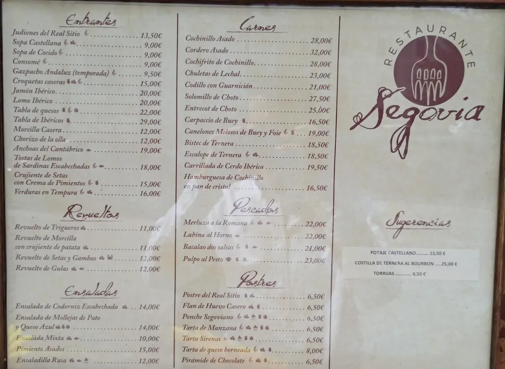 Menu_Restaurante bar Segovia. Restaurante tradicional._San Ildefonso_image_1
