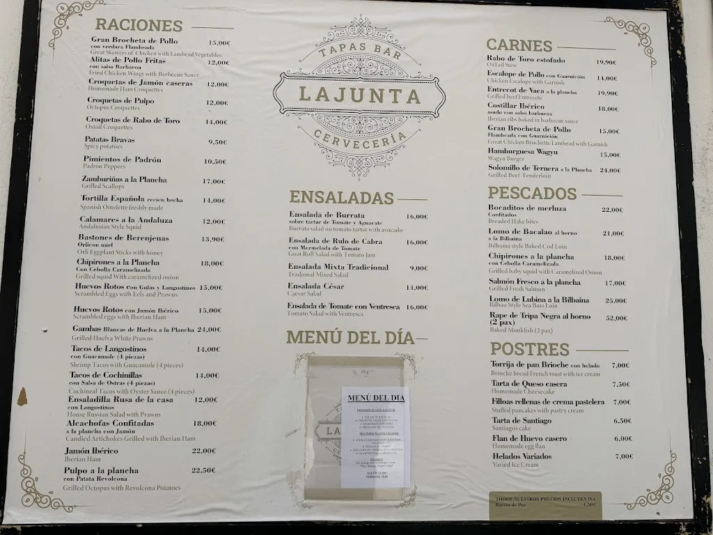 Menu_Cervecería La Junta_San Ildefonso_image_1