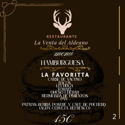 Menu_Restaurante y Centro de Turismo Rural la Venta del Aldeano_Valdelugueros_image_2