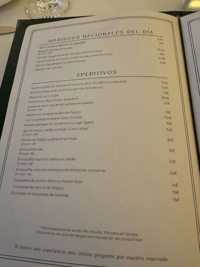 Menu_Virrey Restaurante l Restaurante de pescado Madrid_Valderrey_image_2