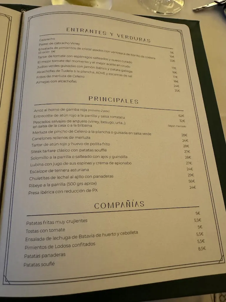 Menu_Virrey Restaurante l Restaurante de pescado Madrid_Valderrey_image_3