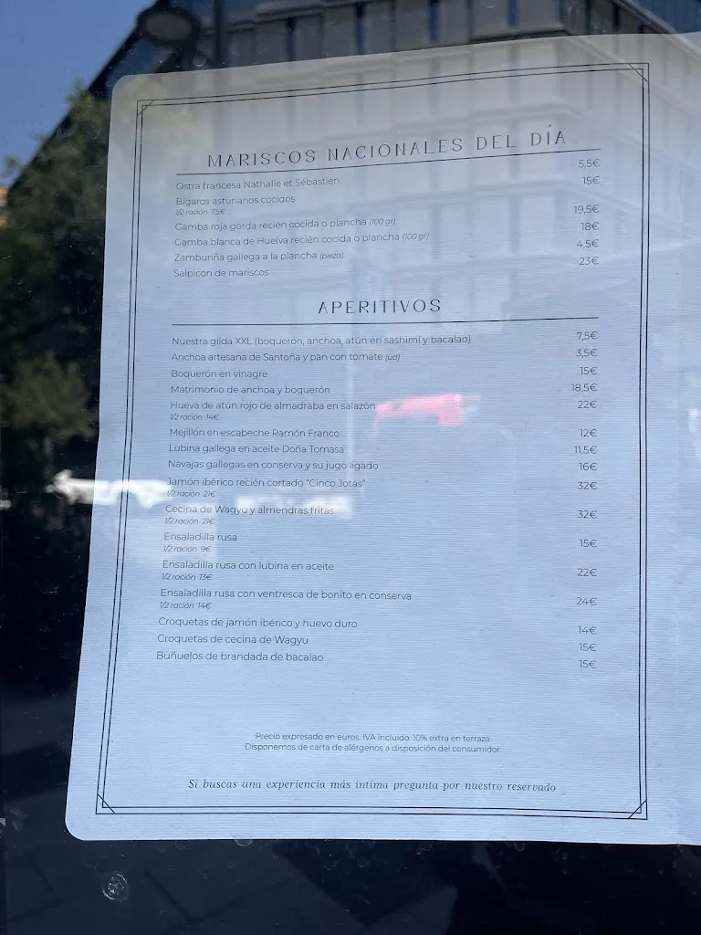 Menu_Virrey Restaurante l Restaurante de pescado Madrid_Valderrey_image_4