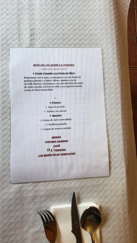 Menu_Mesón la Cocinona_Vegacervera_image_3