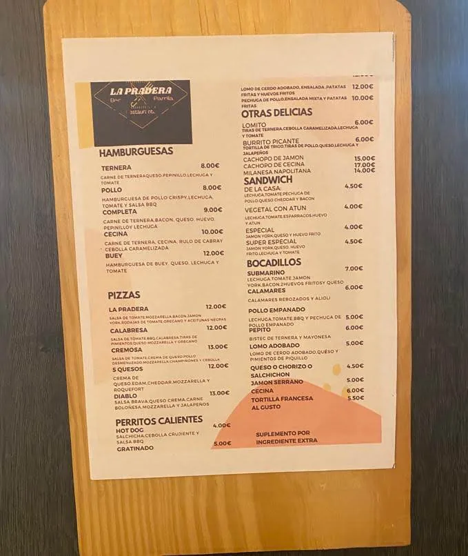 Menu_Bar Restaurante La Pradera_Villadangos del Páramo_image_4