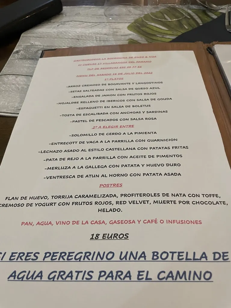Menü_Bodega restaurante cerrado hasta nueva gerencia_Villadangos del Páramo_Bild_1