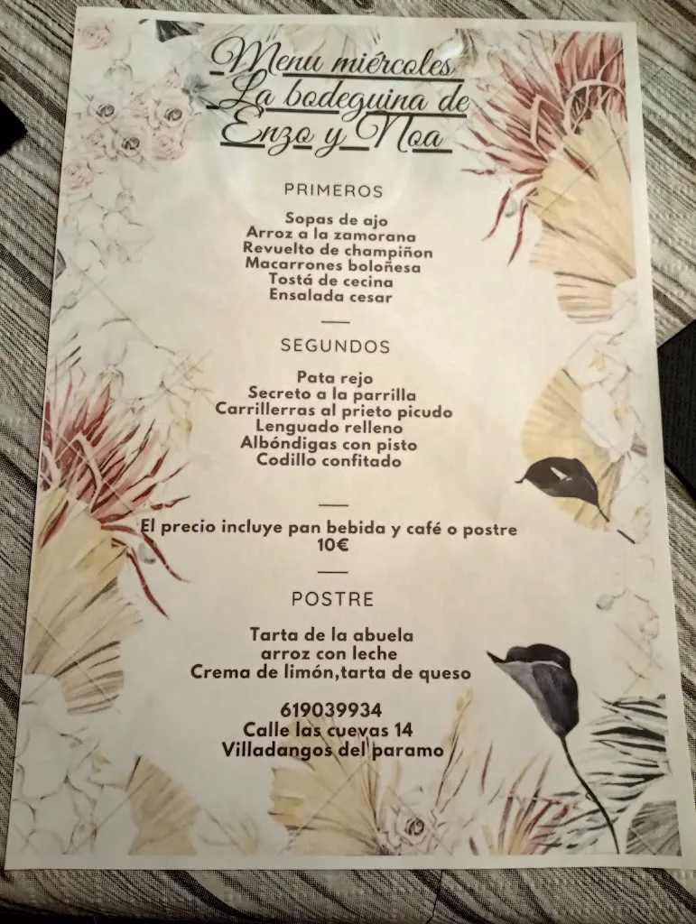 Menü_Bodega restaurante cerrado hasta nueva gerencia_Villadangos del Páramo_Bild_2