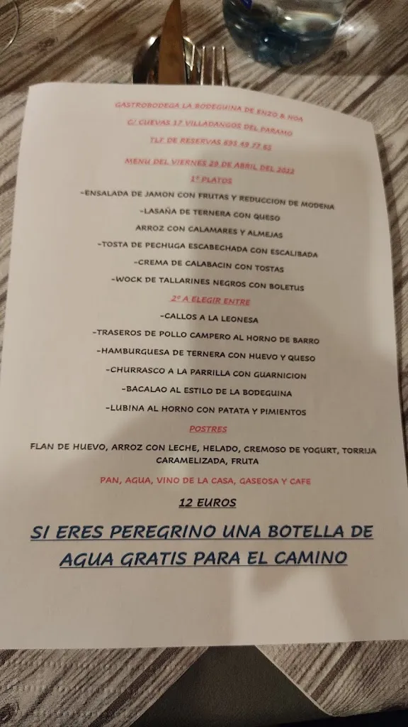 Menü_Bodega restaurante cerrado hasta nueva gerencia_Villadangos del Páramo_Bild_4