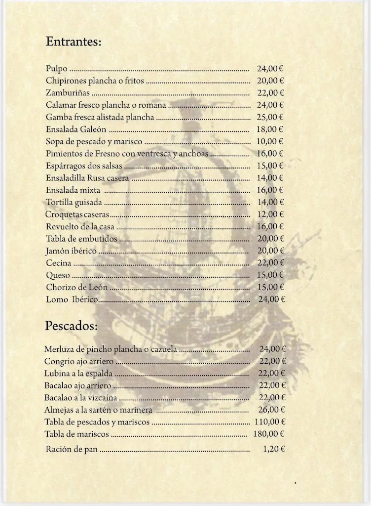 Menu_Parrilla Bodega El Viejo Galeón_Valencia de Don Juan_image_3