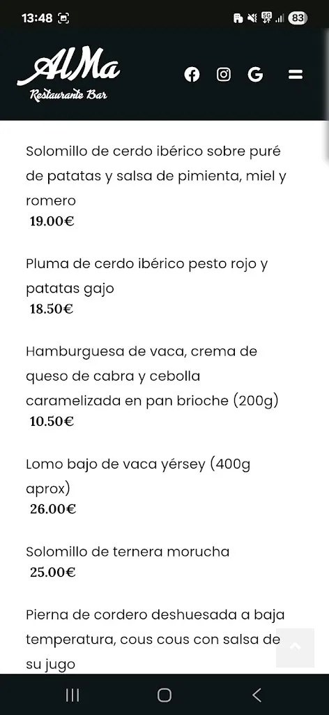 Menu_AlMa Restaurante & Bar_Villamartín de Don Sancho_image_1