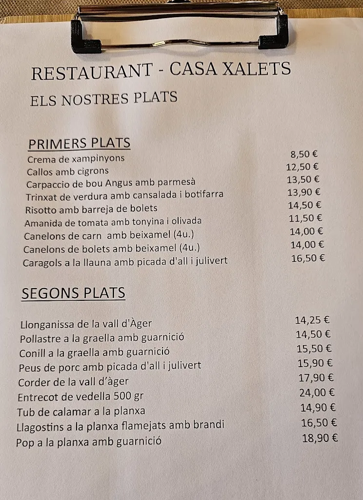 Menu_Casa Xalets_Àger_image_1