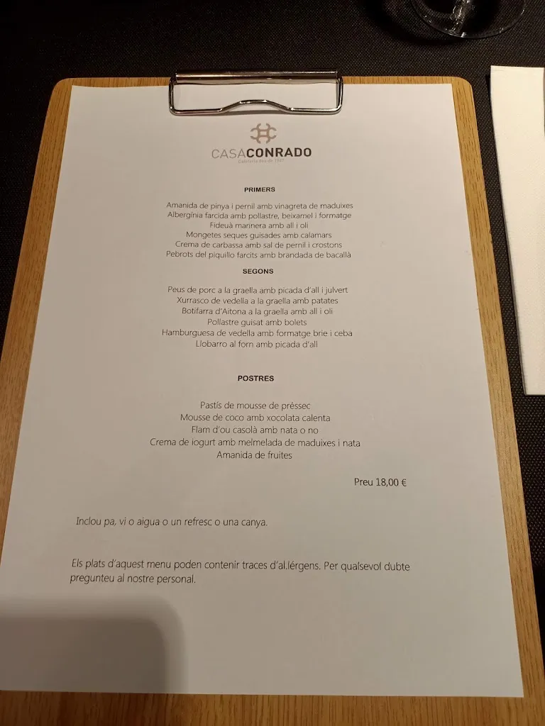 Menu_Restaurant Casa Conrado_Aitona_immagine_2