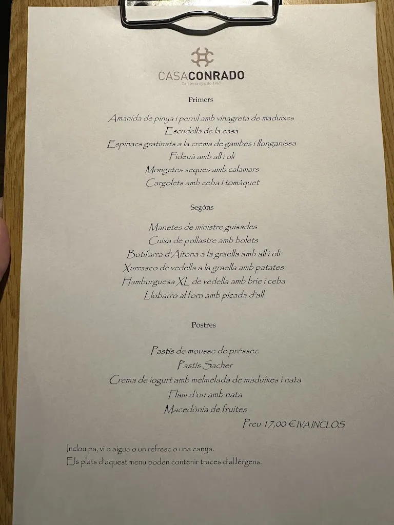Menu_Restaurant Casa Conrado_Aitona_immagine_3
