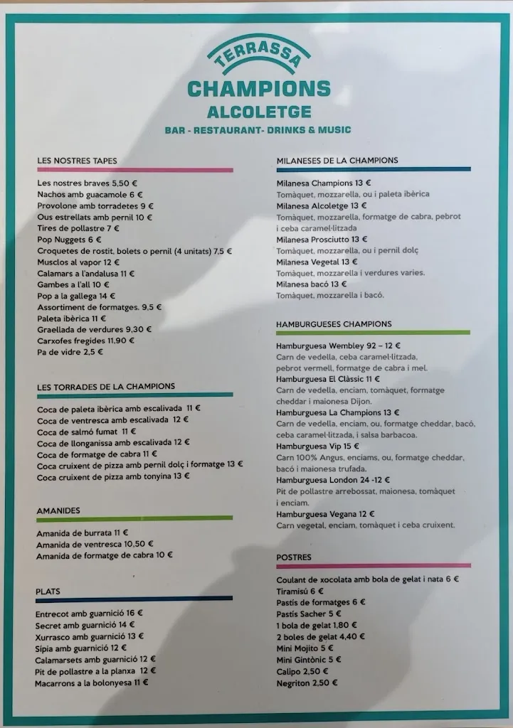Menu_Terrassa Champions Alcoletge_Alcoletge_image_1