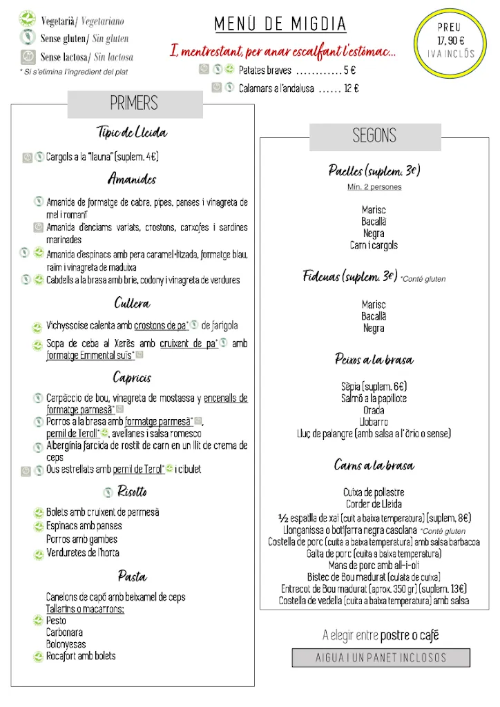 Menu_La Cova de Vidre_Alcanó_image_1