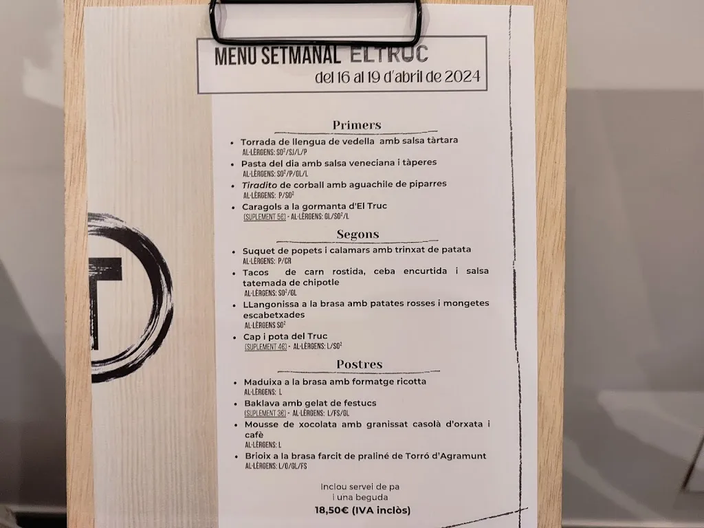 Menu_El Truc restaurant_Agramunt_immagine_1