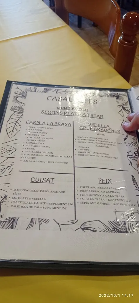 Menu_Casal d'Alfés_Alfés_image_2