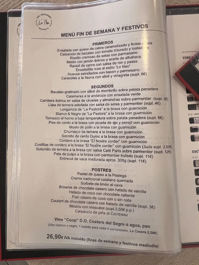 Menu_Restaurante Lo Nen | Alcarrás_Alcarràs_image_1