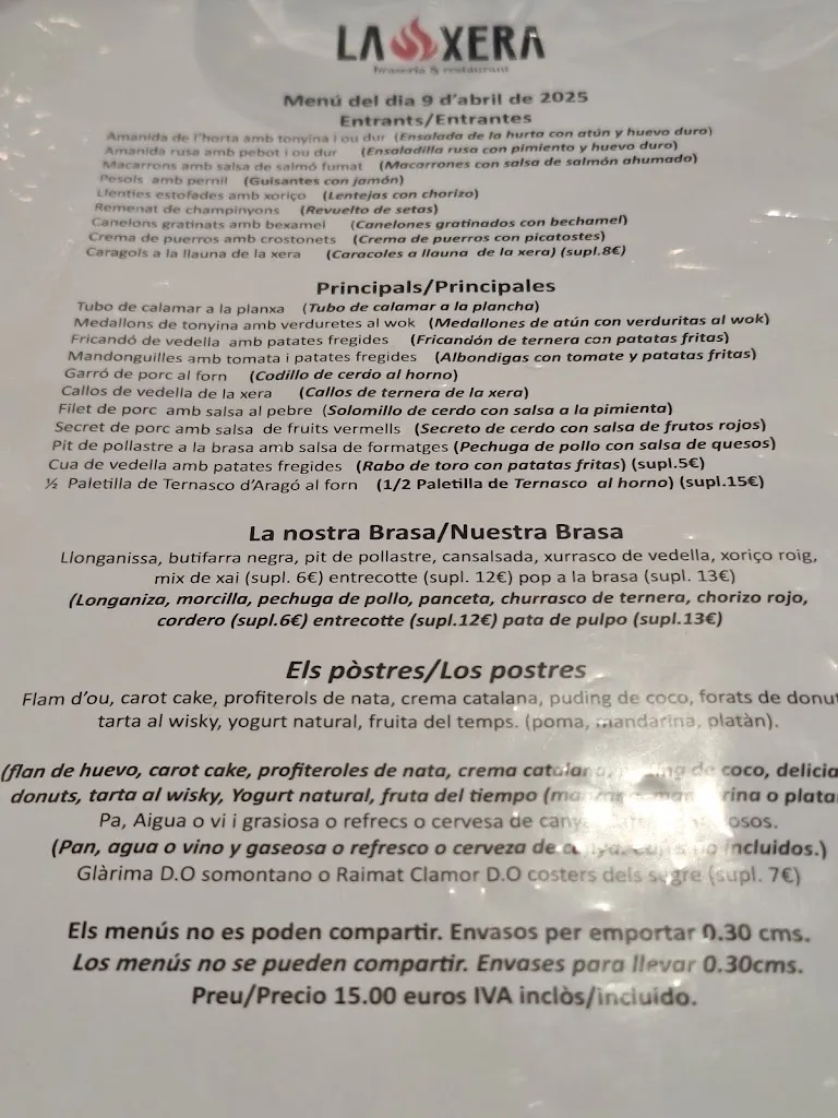 Menu_Restaurant Braseria La Xera_Alcarràs_image_4