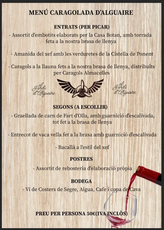 Menu_Restaurant El Jardí d'Alguaire_Alguaire_image_1