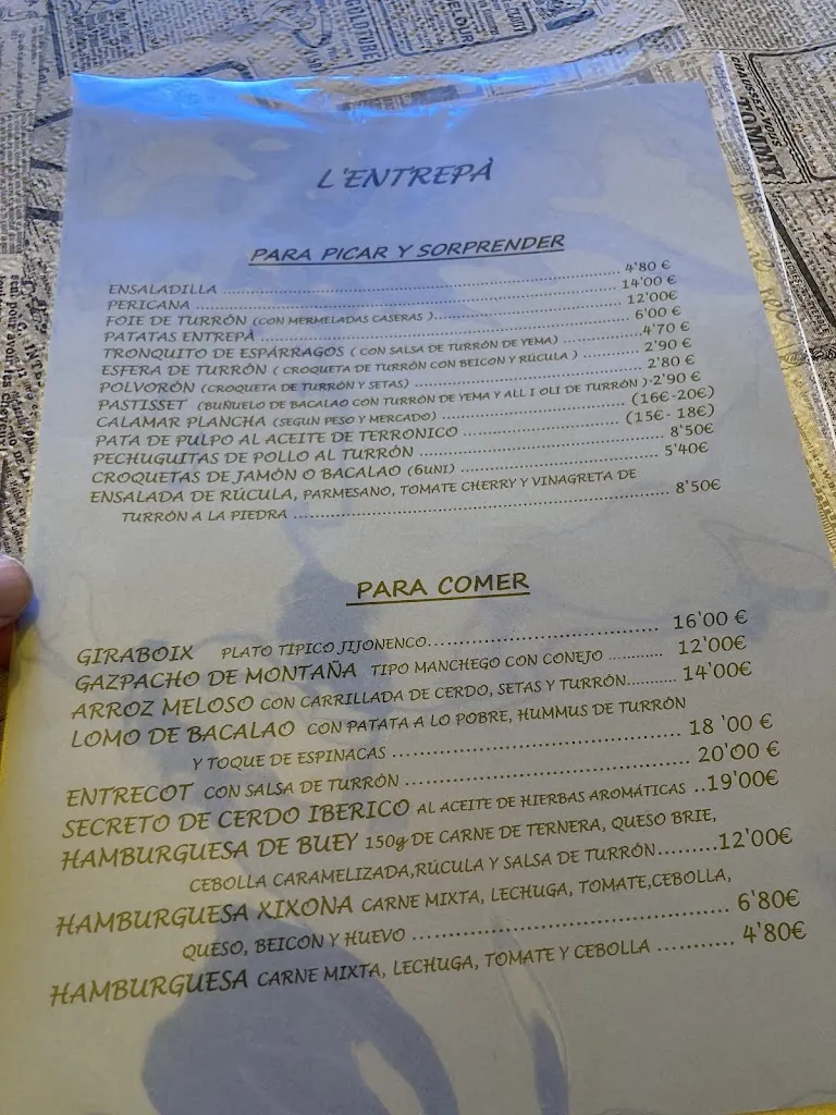 Menu_Bocateria L'Entrepà S.C._Jijona/Xixona_image_1