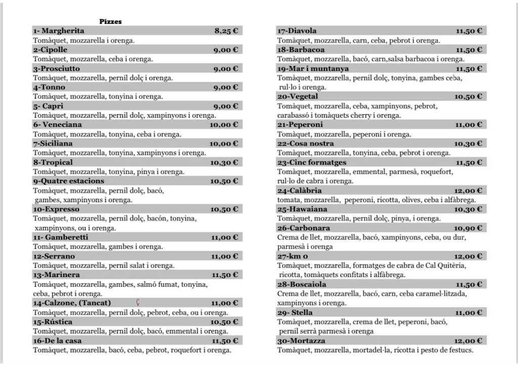 Menu_Restaurant Pizzeria L'Expresso_Almacelles_image_2