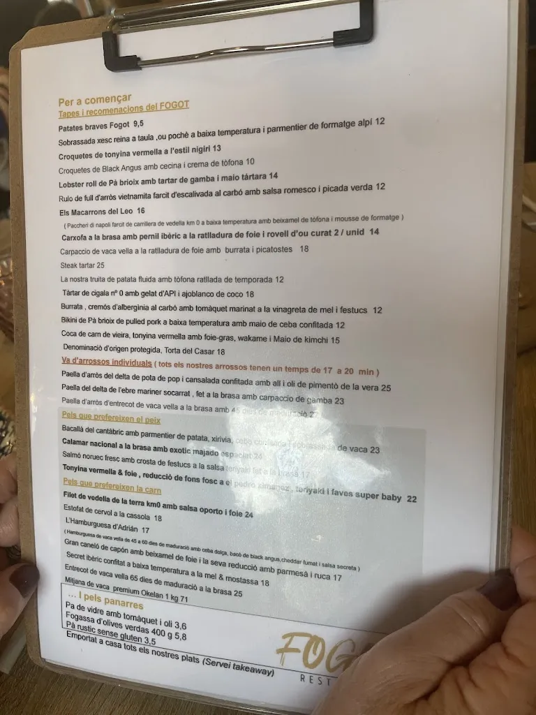 Menü_Fogot restaurant_Anglesola_Bild_3