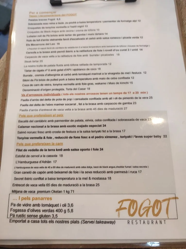 Menü_Fogot restaurant_Anglesola_Bild_4