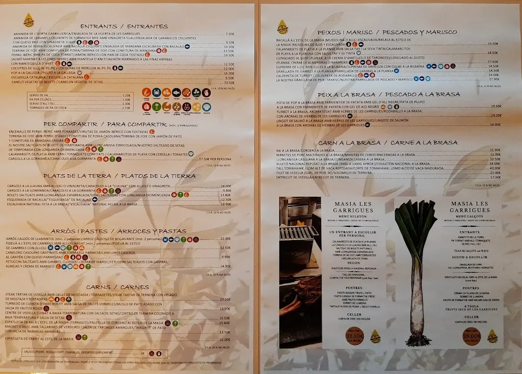 Menu_Restaurant Masia les Garrigues_Arbeca_immagine_1