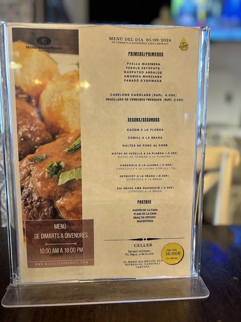 Menu_Restaurant Masia les Garrigues_Arbeca_immagine_3