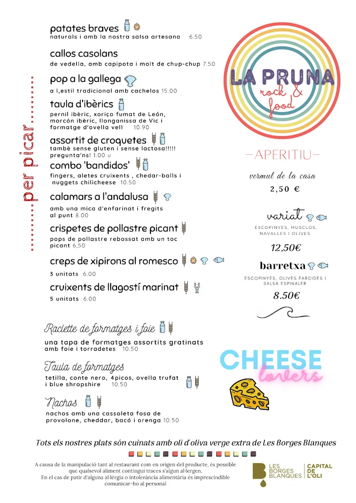 Menu_La Pruna_Arbeca_image_1