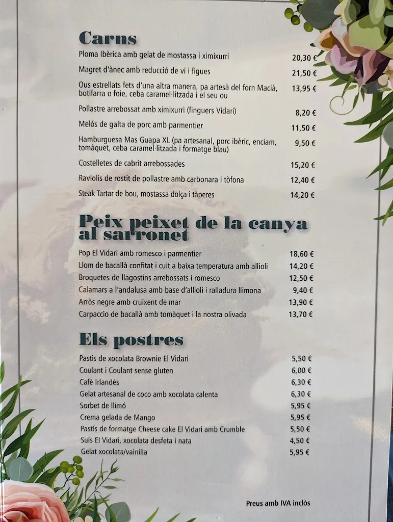Menu_El Vidari_Arbeca_image_4