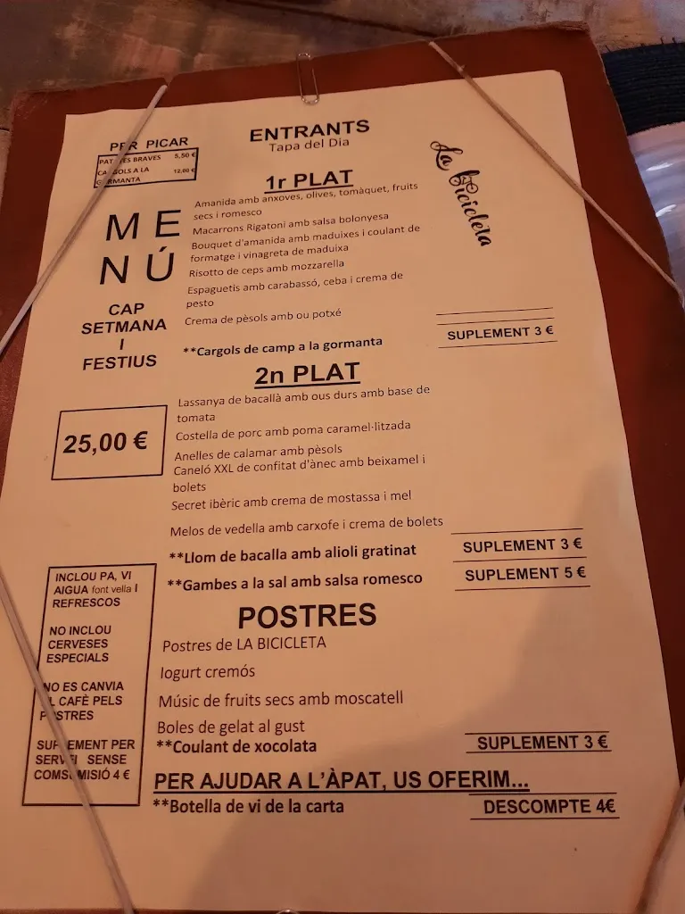 Menu_Restaurant La Bicicleta_Artesa de Segre_image_4
