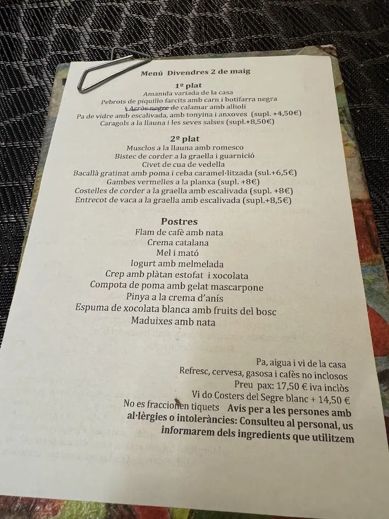 Menu_Restaurant Cal Menut_Belianes_image_1