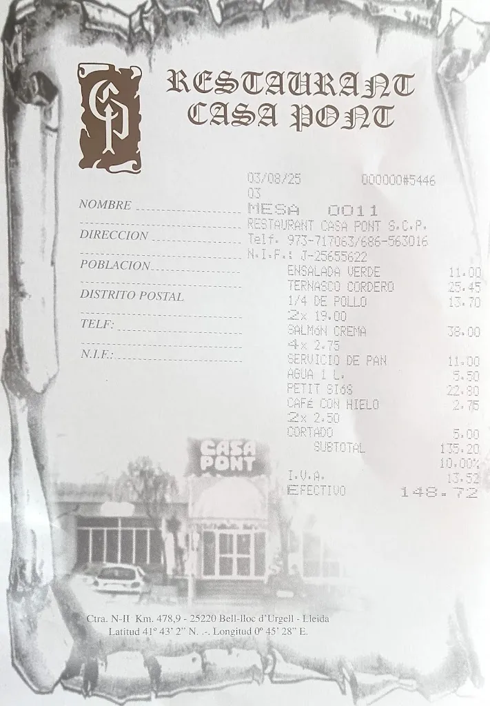 Menu_Restaurant Casa Pont_Bell-lloc dUrgell_immagine_2