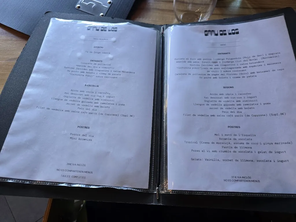 Menu_Restaurant Grau de L'Os_Bellver de Cerdanya_immagine_1