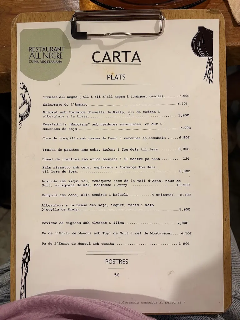 Menu_Restaurant All Negre_Baix Pallars_image_1