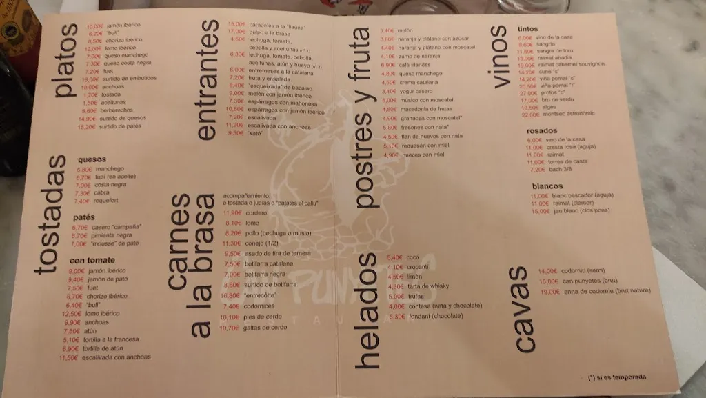 Menu_Restaurant Can Punyetes_Baix Pallars_image_1