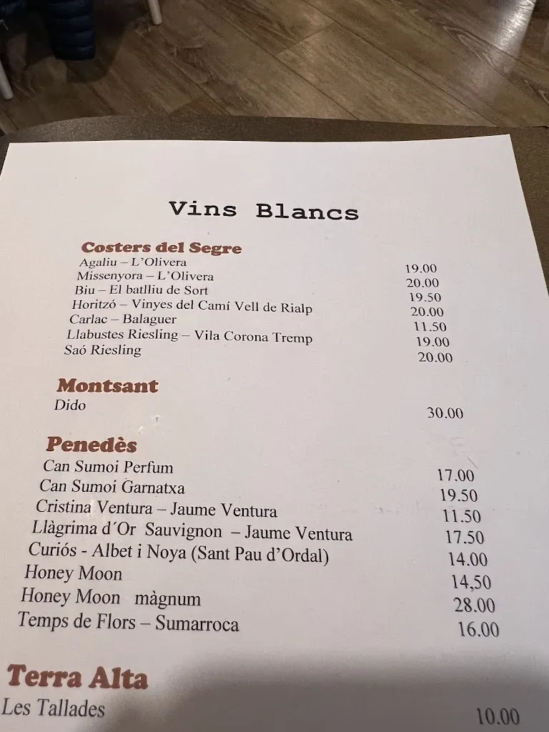 Menu_Restaurant Lo Pigal Casa Kiko_Baix Pallars_image_3