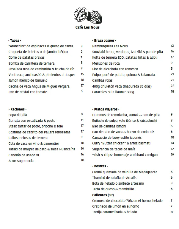 Menu_Restaurant Les Nous_Baix Pallars_image_1